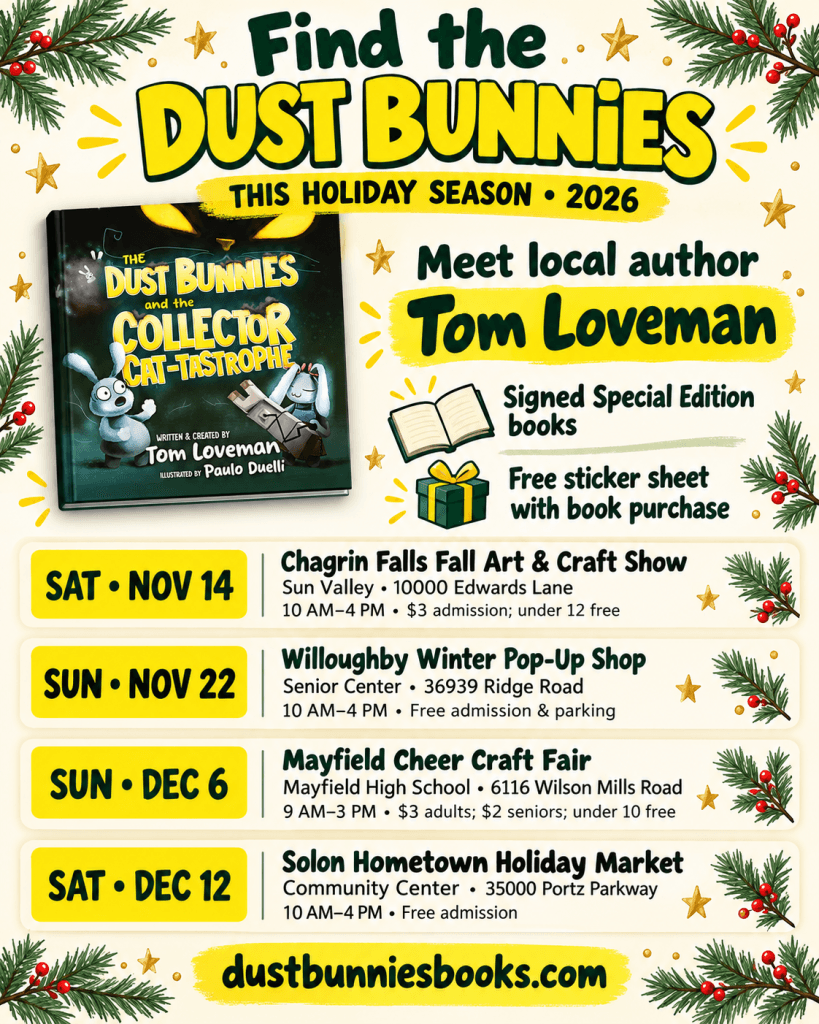 Schedule of book signings by Tom Loveman at local craft and holiday fairs in November and December
